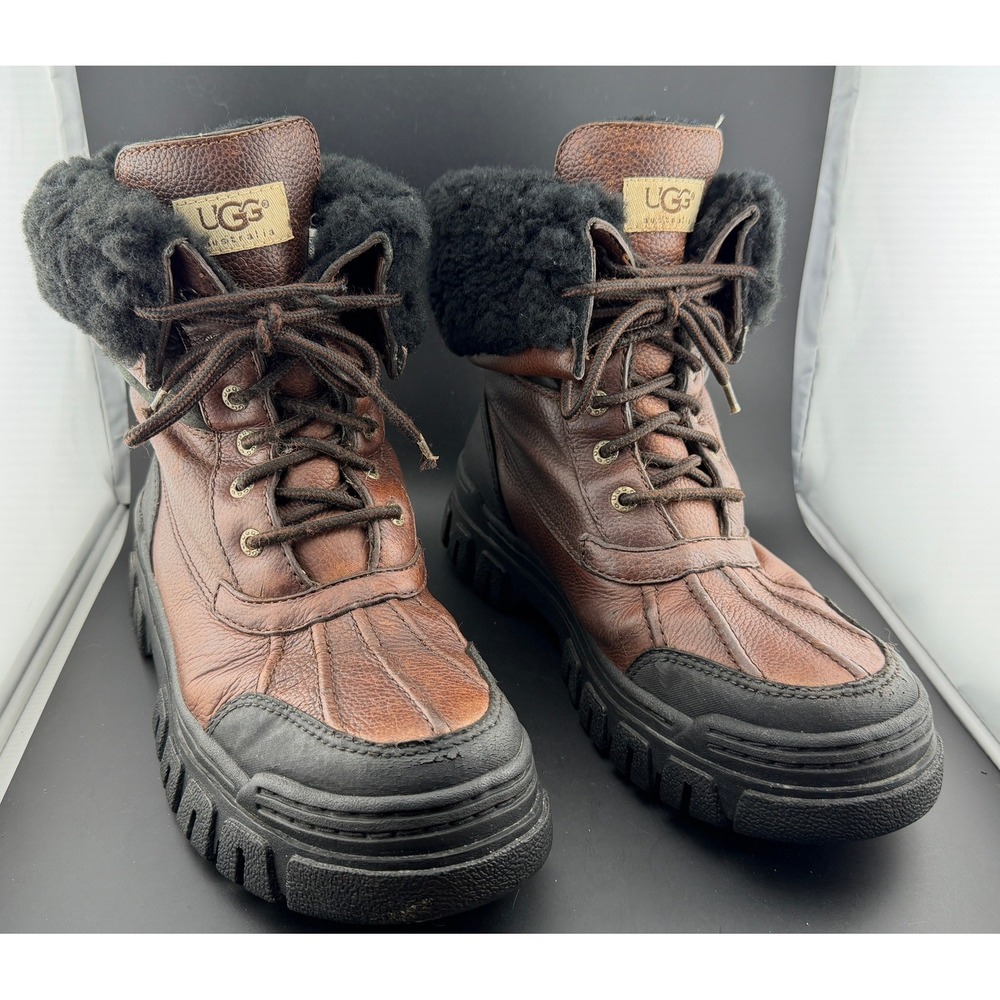 UGG Australia Adirondack II-Winter Boots, Brown Leather, 5316, Mens 9, Womens 11
